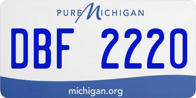 MI license plate DBF2220