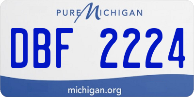 MI license plate DBF2224