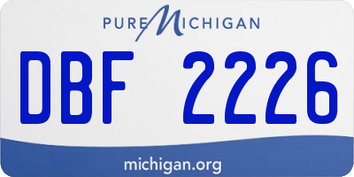 MI license plate DBF2226