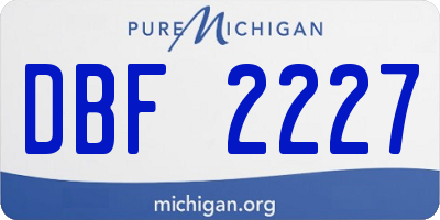 MI license plate DBF2227