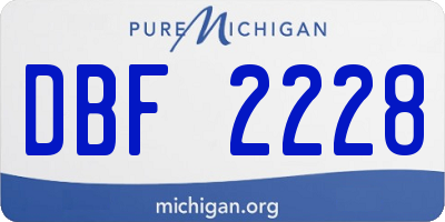 MI license plate DBF2228