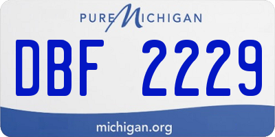MI license plate DBF2229