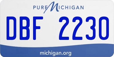 MI license plate DBF2230