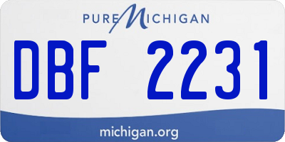 MI license plate DBF2231