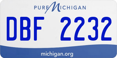 MI license plate DBF2232
