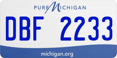 MI license plate DBF2233
