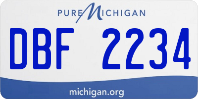 MI license plate DBF2234