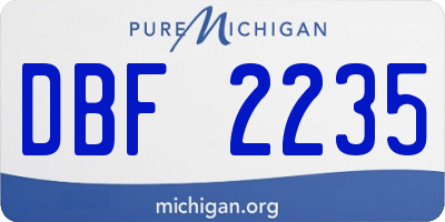MI license plate DBF2235