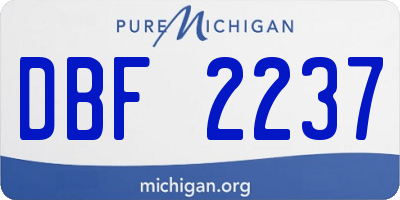 MI license plate DBF2237