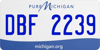MI license plate DBF2239