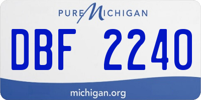 MI license plate DBF2240