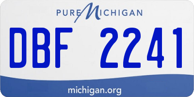 MI license plate DBF2241