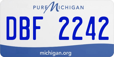 MI license plate DBF2242