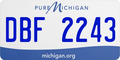 MI license plate DBF2243