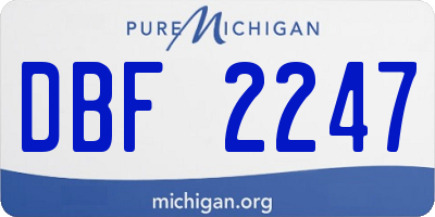 MI license plate DBF2247