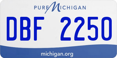 MI license plate DBF2250