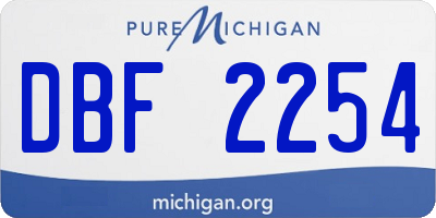 MI license plate DBF2254
