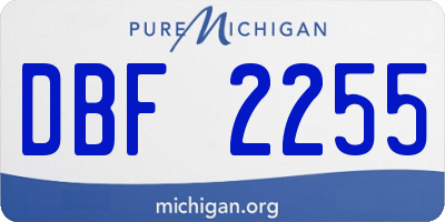 MI license plate DBF2255