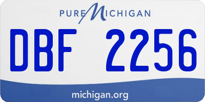 MI license plate DBF2256