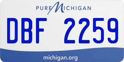 MI license plate DBF2259