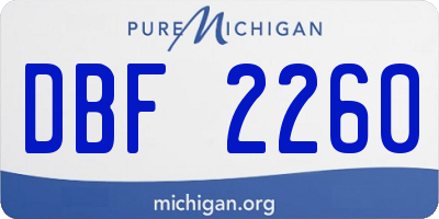 MI license plate DBF2260