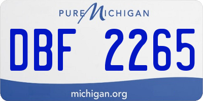 MI license plate DBF2265