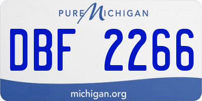 MI license plate DBF2266