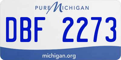 MI license plate DBF2273