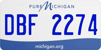 MI license plate DBF2274