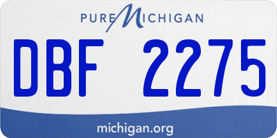 MI license plate DBF2275