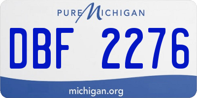 MI license plate DBF2276