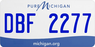 MI license plate DBF2277