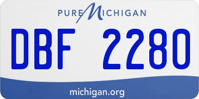 MI license plate DBF2280