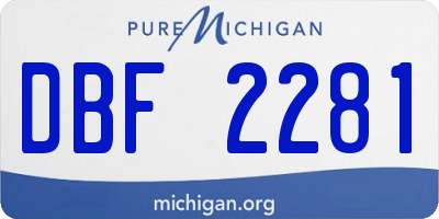 MI license plate DBF2281