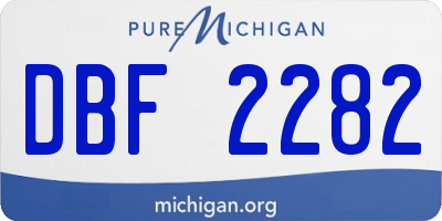 MI license plate DBF2282