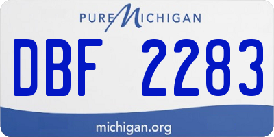 MI license plate DBF2283