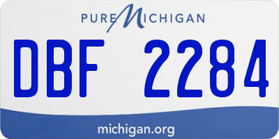 MI license plate DBF2284