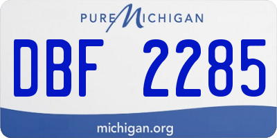 MI license plate DBF2285
