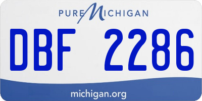 MI license plate DBF2286