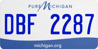 MI license plate DBF2287