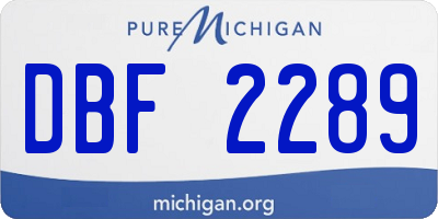 MI license plate DBF2289