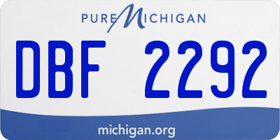 MI license plate DBF2292
