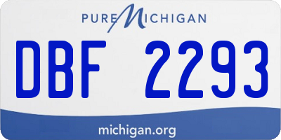 MI license plate DBF2293
