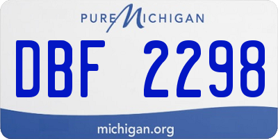 MI license plate DBF2298