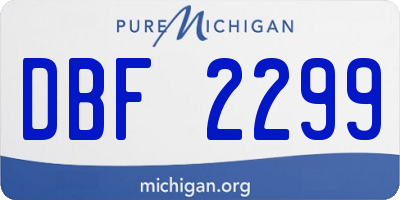 MI license plate DBF2299