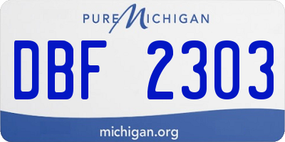 MI license plate DBF2303