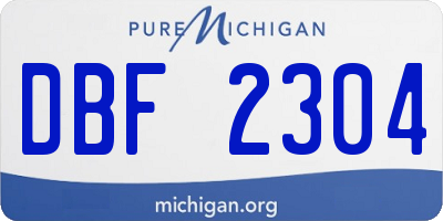 MI license plate DBF2304