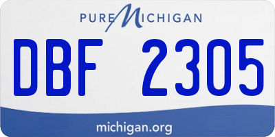 MI license plate DBF2305