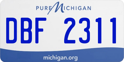 MI license plate DBF2311