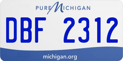 MI license plate DBF2312